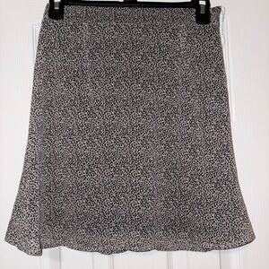 Women's Black and White Printed A-Line Skirt